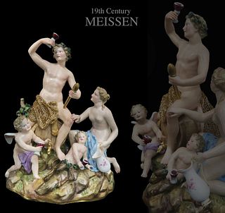 A Large Meissen Figurine Group, 19th C.