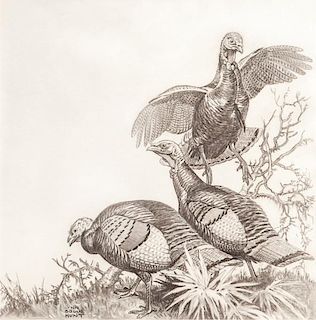Lynn Bogue Hunt (1878-1960) Turkeys