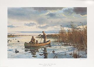 Ogden M. Pleissner (1905-1983) Setting Up on Horseshoe Pond - Delta Man