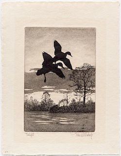 Richard E. Bishop (1887-1975) Two Etchings with Aquatint