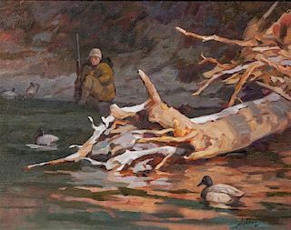 Daniel Logé (b. 1954) Hunting the Stumps