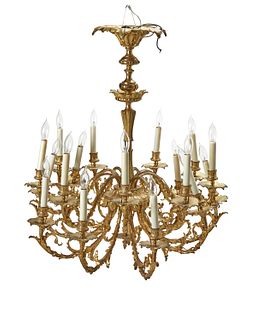 A Continental gilt-bronze chandelier