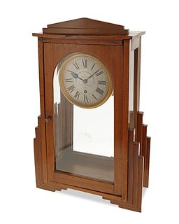An Art Deco Belgian School regulator clock