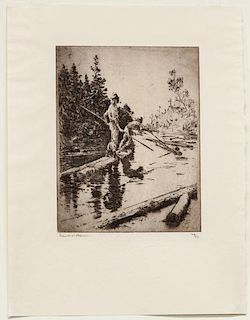 Frank W. Benson (1862-1951) River Drifters