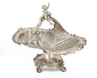 A large German silver footed centerpiece