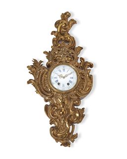 A French Louis XV-style cartel wall clock