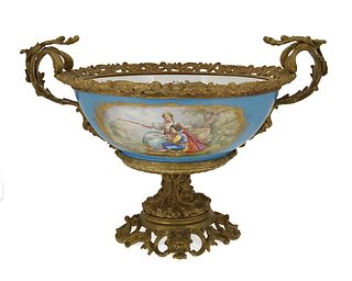 A Sevres-style porcelain compote