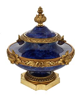 A Milet cobalt porcelain lidded urn
