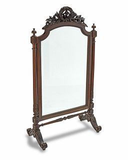 A French carved wood fire screen