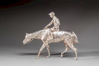 Silver Plated Horse and Jockey
