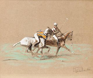 Eugene Pechaubes (French, 1890-1967) Polo Players