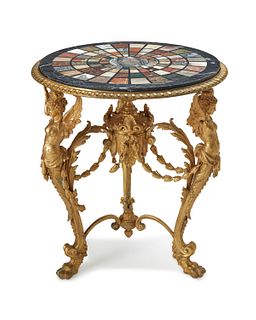 A French Empire-style marble specimen table