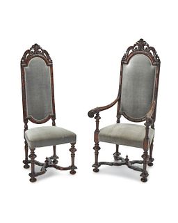 A pair of Baroque-style his and her chairs