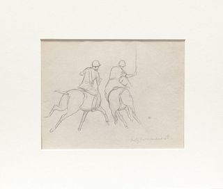 Paul Desmond Brown (1893-1958) Two Polo Pencil Drawings