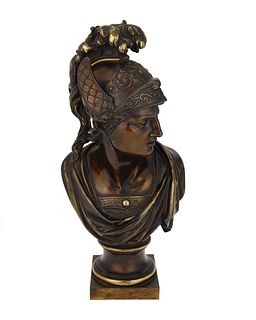 A French bronze bust of Mercury