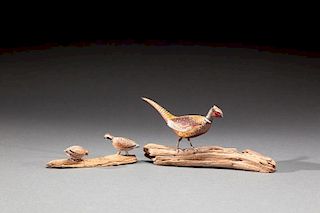 Miniature Pheasant and Quail Pair by Ralph E. Stuart (1901-1965)