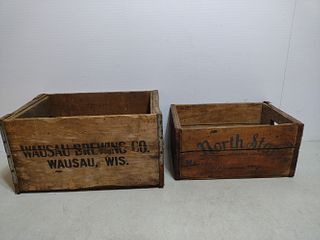 Two Wausau brewing CO. Crates