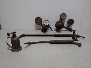 Pre War Brass cutting torches & gauges