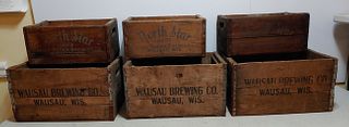6 Wood Wausau Brewing crates