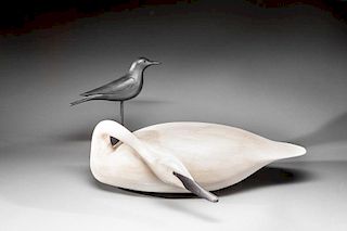 Swan and Crow by James P."Jamie" Hand (b. 1953)