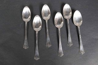 Six Wallace Sterling Carmel Pattern Tablespoons
