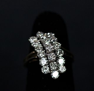 14K White Gold & Diamond Cluster Ring