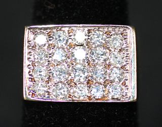14K White Gold & Diamond Gentlemen's Ring