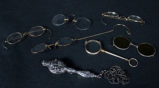 Two Pair of Yellow Gold Rimmed Spectacles