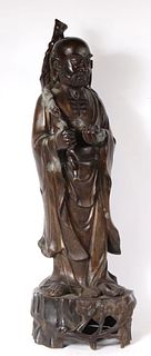 Cast Bronze Gilt-Decorated Figure of a Deity