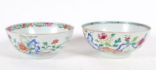 Two Chinese Export Famille Rose Bowls