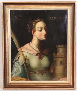 Oil on Canvas of Saint Barbara