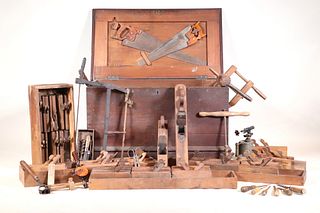 Near Complete Mahogany Carpenter's Tools Chest