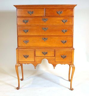 Queen Anne Style Maple High Chest