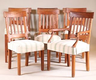Eight Similar Assorted Cherrywood Dining Chairs