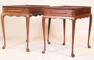 Pair of Queen Anne Style Mahogany Tea Tables
