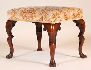 Baroque Style Carved Walnut Stool