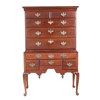 Queen Anne Style Mahogany Highboy