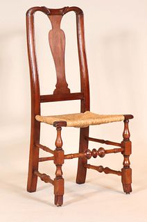 Queen Anne Rush Seat Cherrywood Side Chair