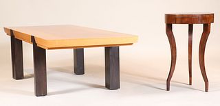 Modern Part-Ebonized Oak Low Table