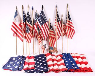 Vintage American Cloth Flags and Stick Flags
