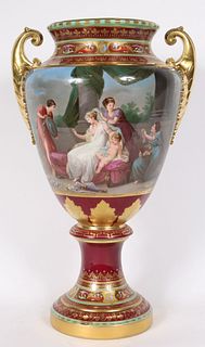 Royal Vienna Porcelain Gilt Double-Handled Urn
