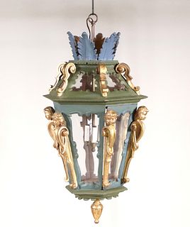 Venetian Painted Wood Lantern