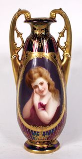 Royal Vienna "Emiline" Painted Porcelain Vase