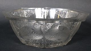 Lalique "Caille" Art Glass Bowl
