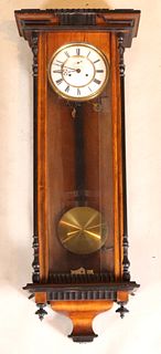 Victorian Part-Ebonized Mahogany Regulator Clock