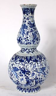 Tin-Glazed Earthenware Delft Double Gourd Vase
