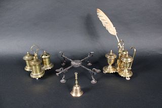 Two Georgian Brass Desk Sets