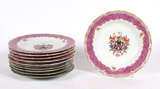 Eleven Assorted Armorial Porcelain Plates