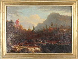 American School, Oil on Canvas Autumnal Landscape