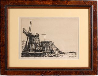 After Rembrandt Van Rijn, Etching, Windmill